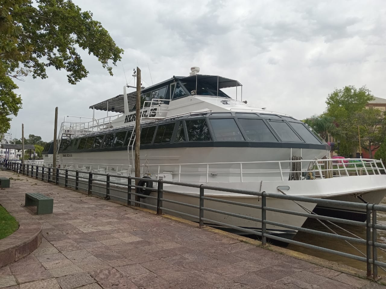 Catamarán navegando por el Delta